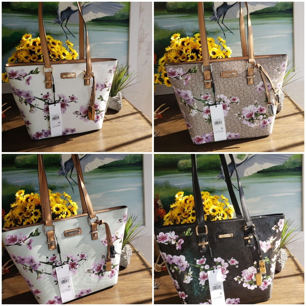 Calvin Klein floral totes